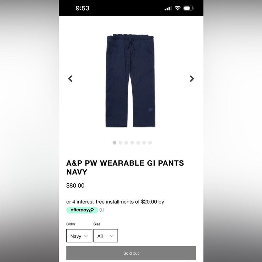 Albino & Preto Wearable Gi Pants Navy A2